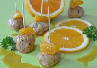 Geflügelbällchen in Orangensauce