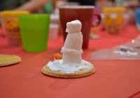 Schneemann in Arbeit