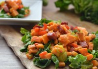 Süßkartoffelsalat mit Chorizo in Limetten-Chili-Dressing